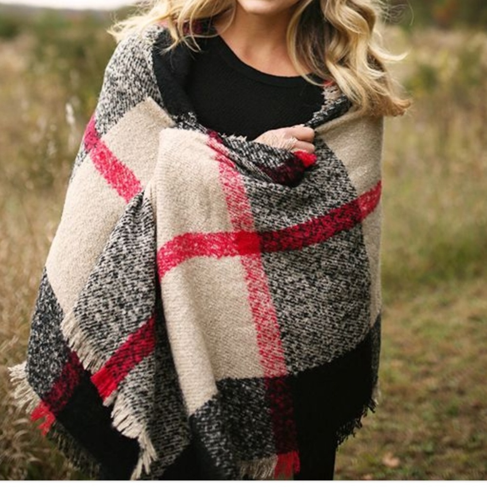 StitchFix Plaid blanket scarf